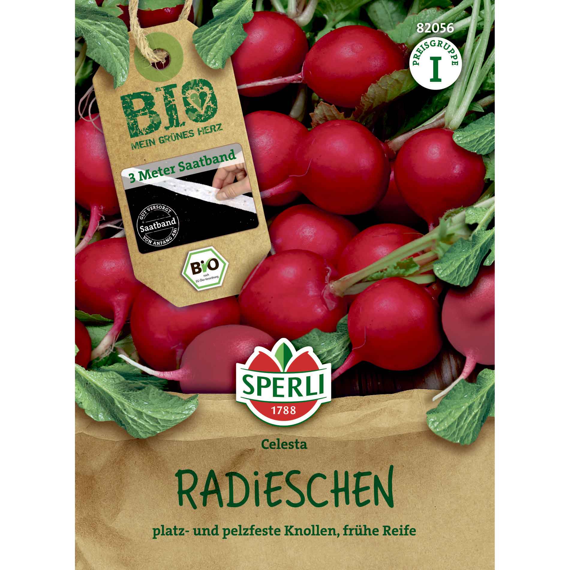 Radish seeds - Organic - Radieschen, Seed tape