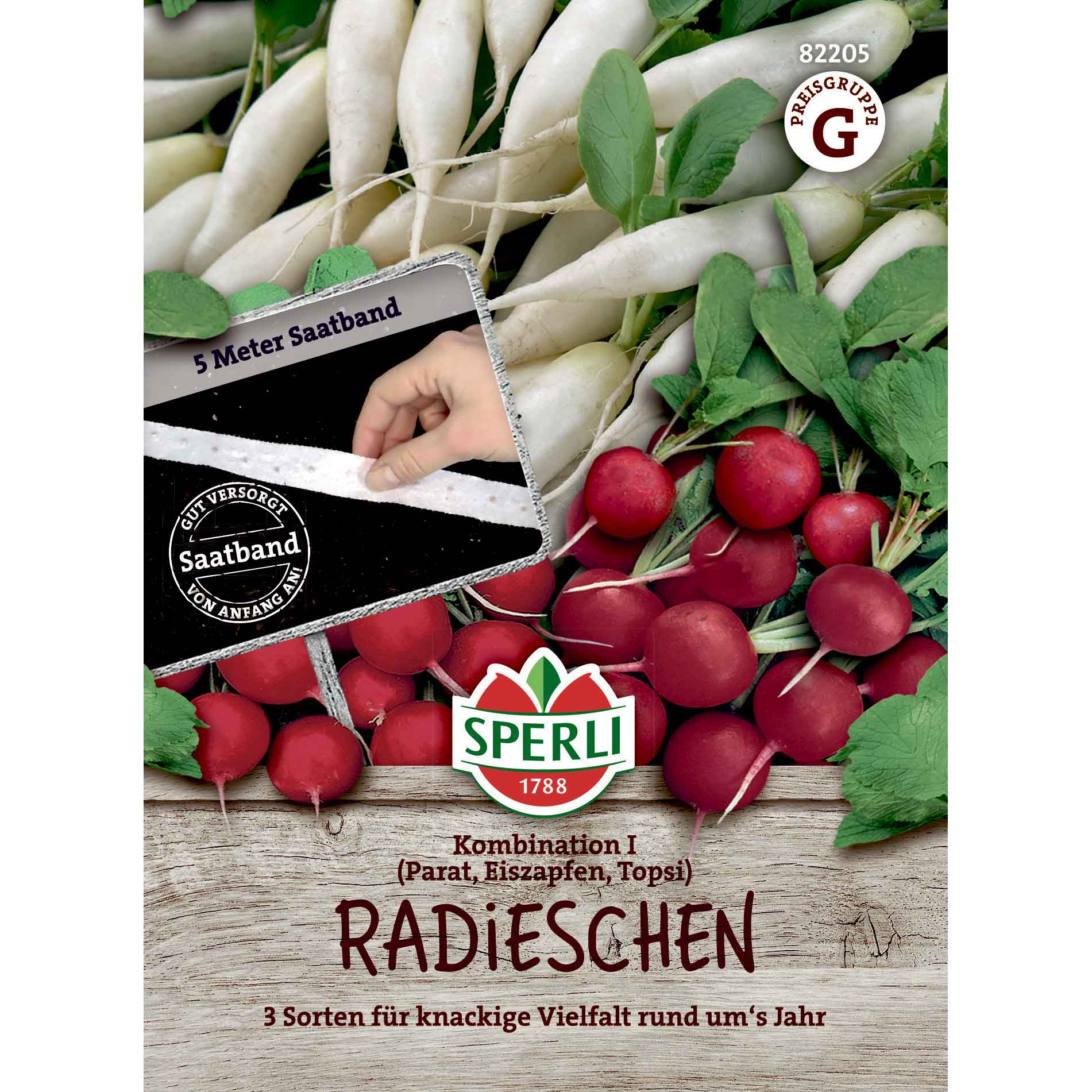 Radish seeds - Combination I, Seeding tape