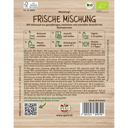 BIO Keimsprossen-Saat Frische Mischung