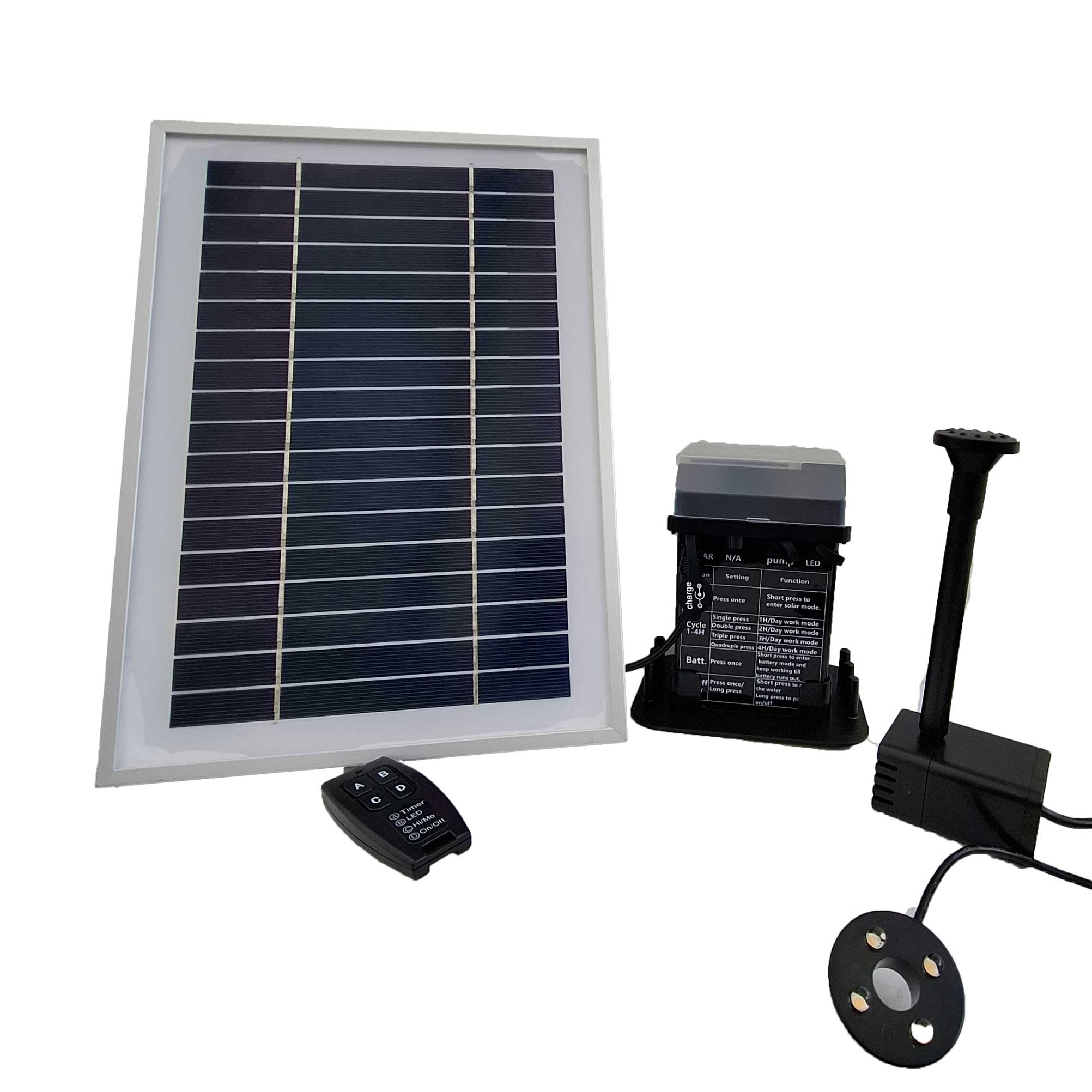 Solcellepumpe 250 med batteri/remote