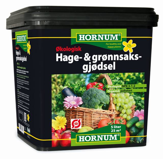 HORNUM Økologisk Have- og Grøntsagsgødn. 5 l. spand