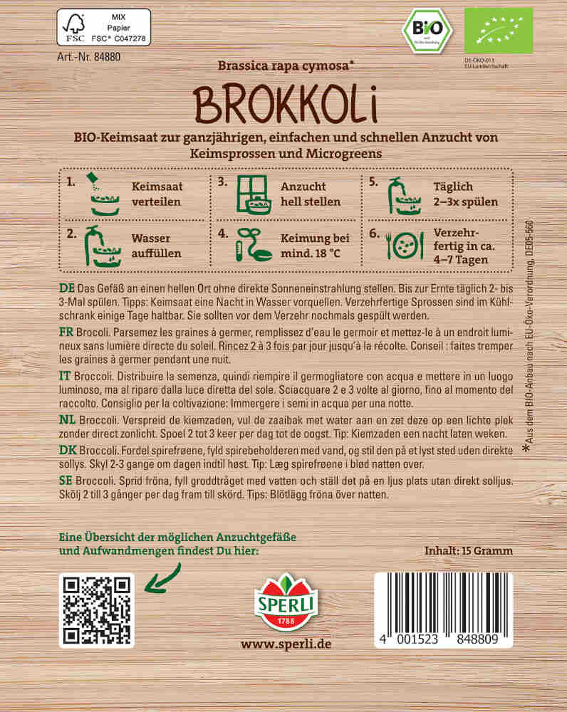 BIO Keimsprossen-Saat Brokkoli