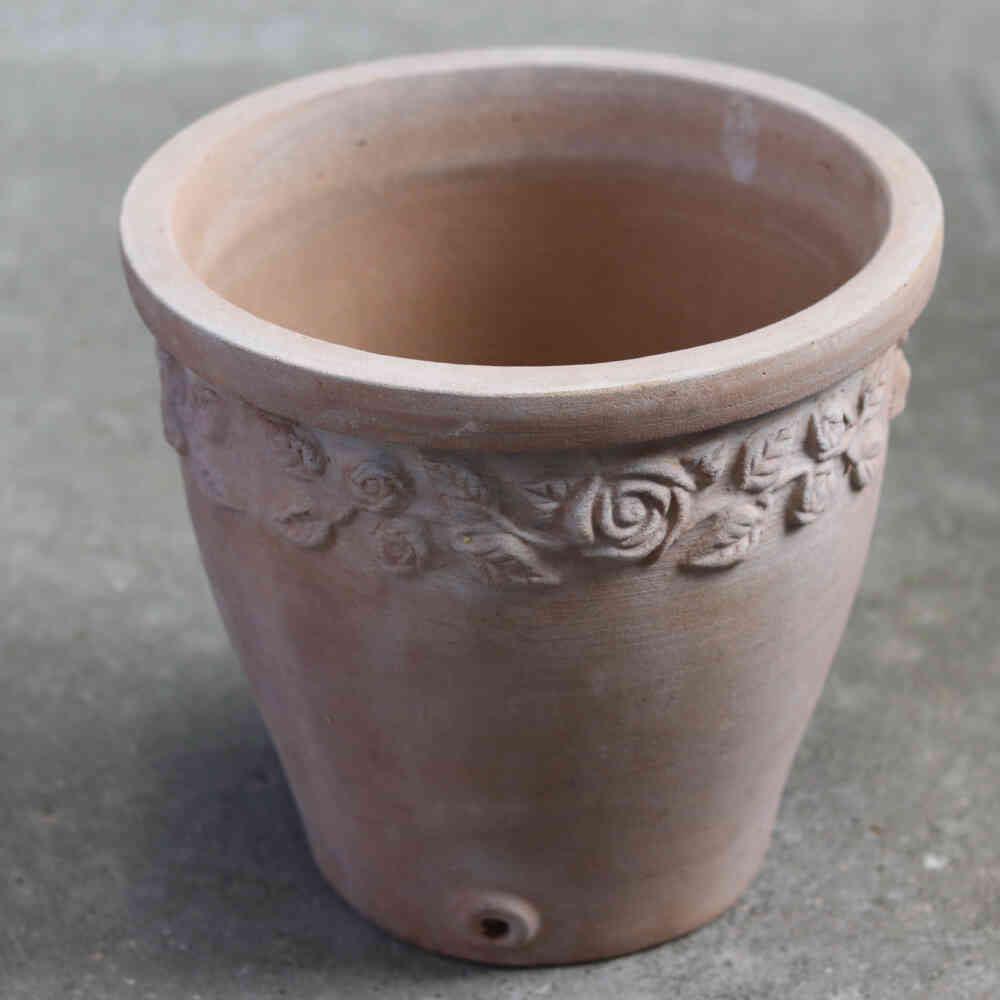 Pot w/rose rim 28 cm - Moka