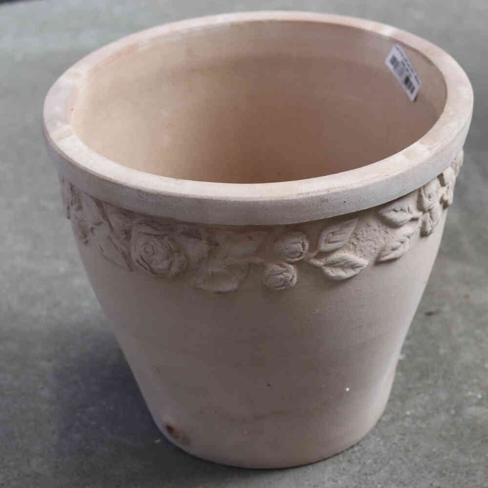 Pot w/rose rim 36 cm - Moka