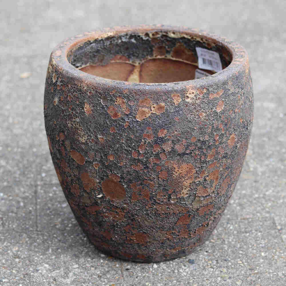 Round Egg Pot S/4 - Rust