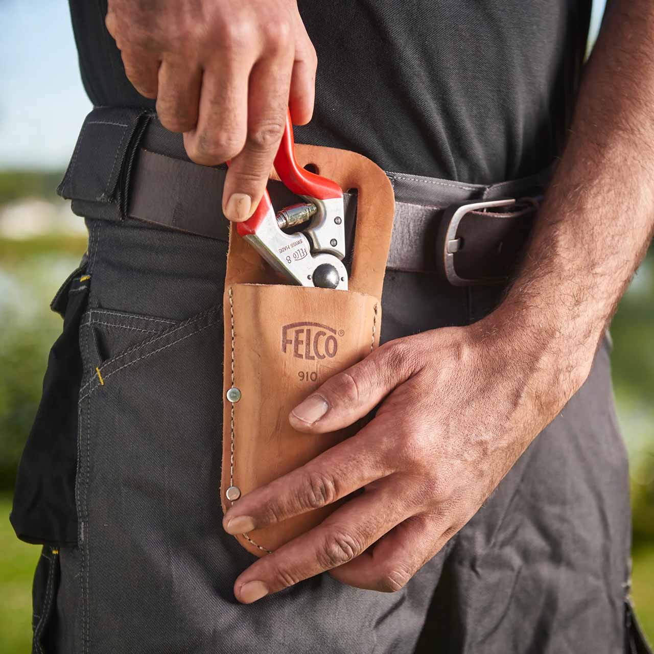 Felco 910 Læderetui flad model